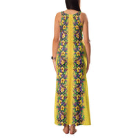Aloha Hawaii Mardi Gras Family Matching Tank Maxi Dress and Hawaiian Shirt Gold Style LT05 - Polynesian Pride