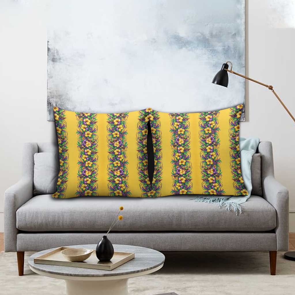 Aloha Hawaii Mardi Gras Pillow Cover Gold Style