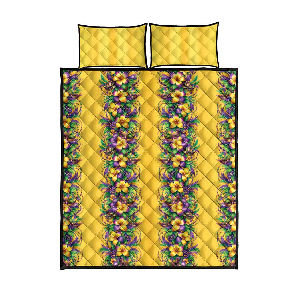 Aloha Hawaii Mardi Gras Quilt Bed Set Gold Style