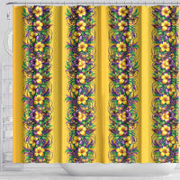Aloha Hawaii Mardi Gras Shower Curtain Gold Style