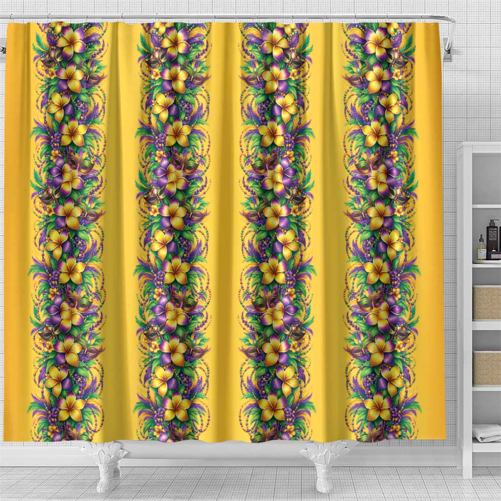Aloha Hawaii Mardi Gras Shower Curtain Gold Style
