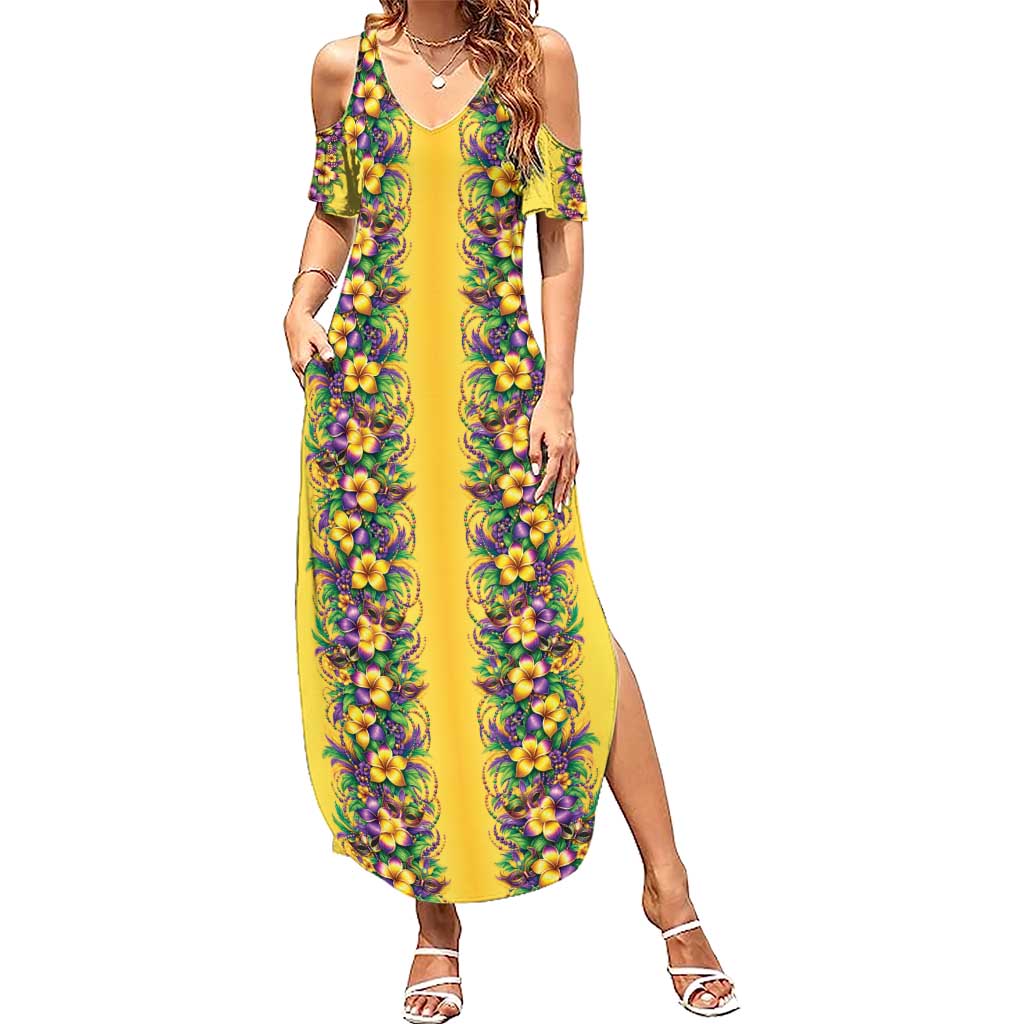 Aloha Hawaii Mardi Gras Summer Maxi Dress Gold Style LT05 Women Gold - Polynesian Pride