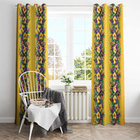 Aloha Hawaii Mardi Gras Window Curtain Gold Style