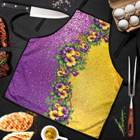 Hawaii Mardi Gras Apron Plumeria Lei Beads Glitter Style