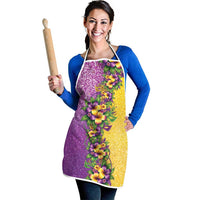 Hawaii Mardi Gras Apron Plumeria Lei Beads Glitter Style