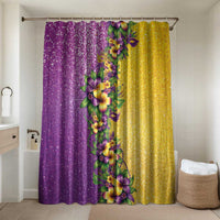 Hawaii Mardi Gras Bathroom Set Plumeria Lei Beads Glitter Style