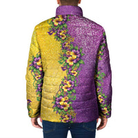 Hawaii Mardi Gras Padded Jacket Plumeria Lei Beads Glitter Style