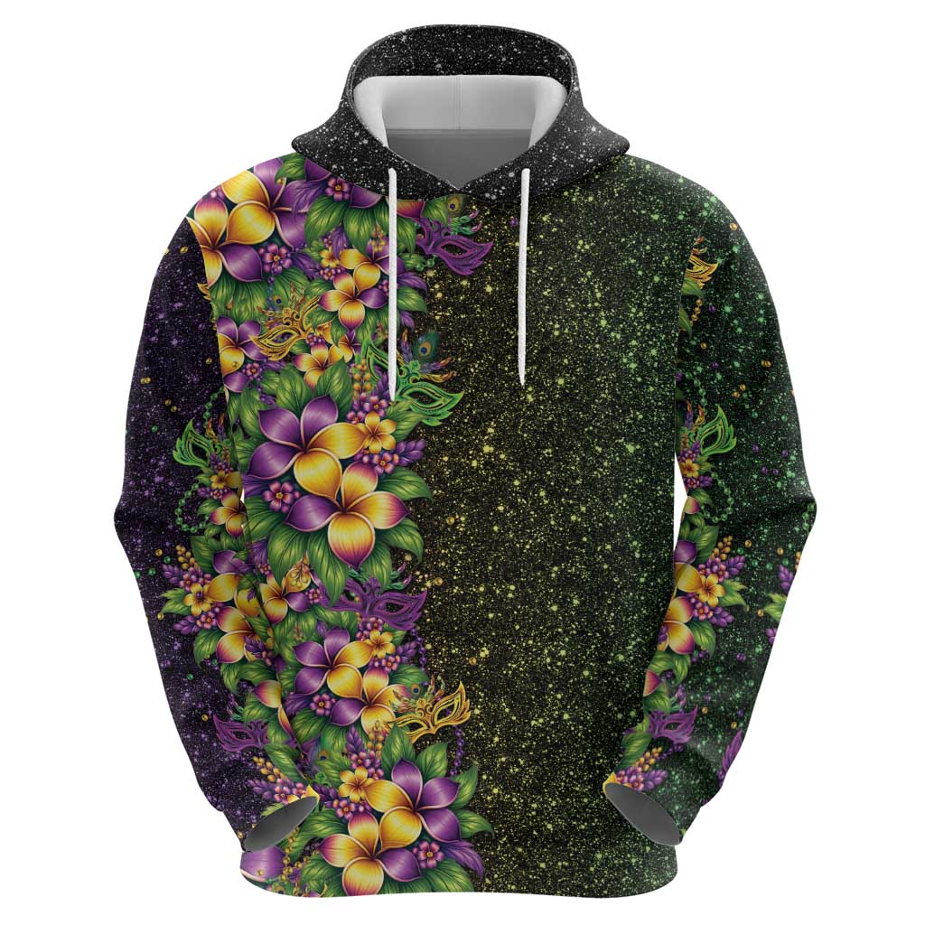 Hawaii Mardi Gras Hoodie Tropical Flowers Glitter Style LT05 - Polynesian Pride