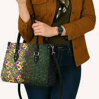 Hawaii Mardi Gras Leather Bag Tropical Flowers Glitter Style