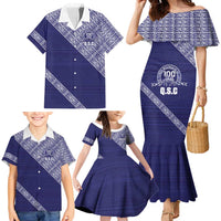 Tonga Queen Salote College Family Matching Mermaid Dress and Hawaiian Shirt 100 Years Anniversary Navy Color LT05 - Polynesian Pride