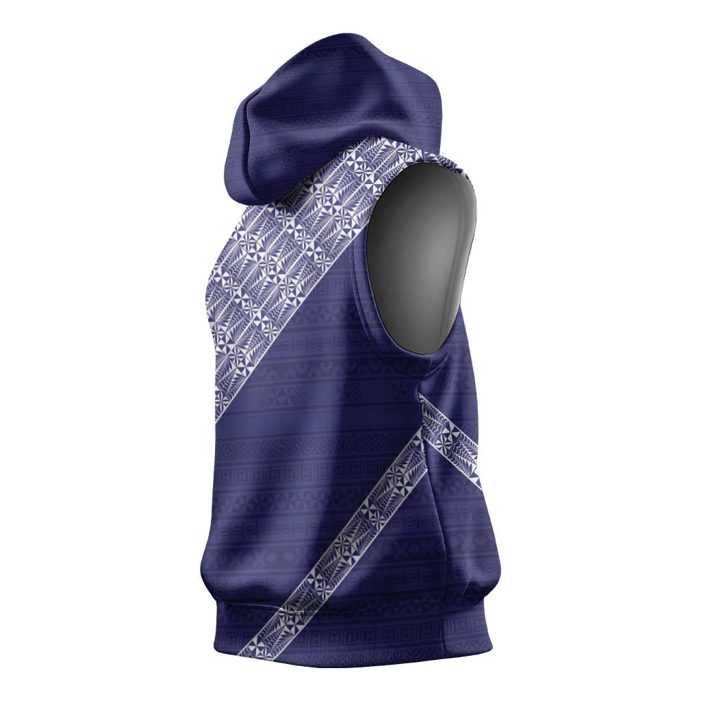 Tonga Queen Salote College Sleeveless Hoodie 100 Years Anniversary Navy Color