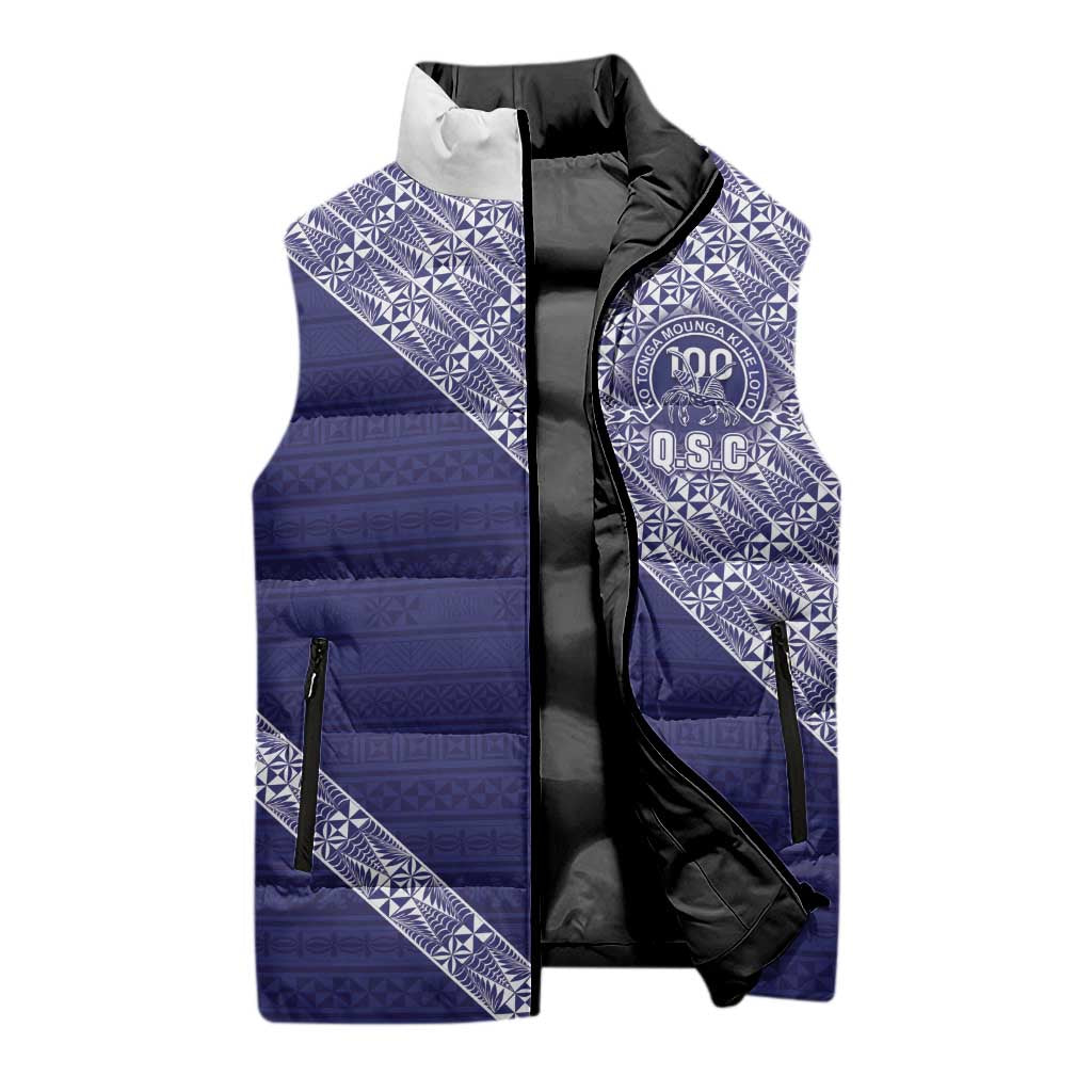 Tonga Queen Salote College Sleeveless Puffer Jacket 100 Years Anniversary Navy Color LT05 - Polynesian Pride