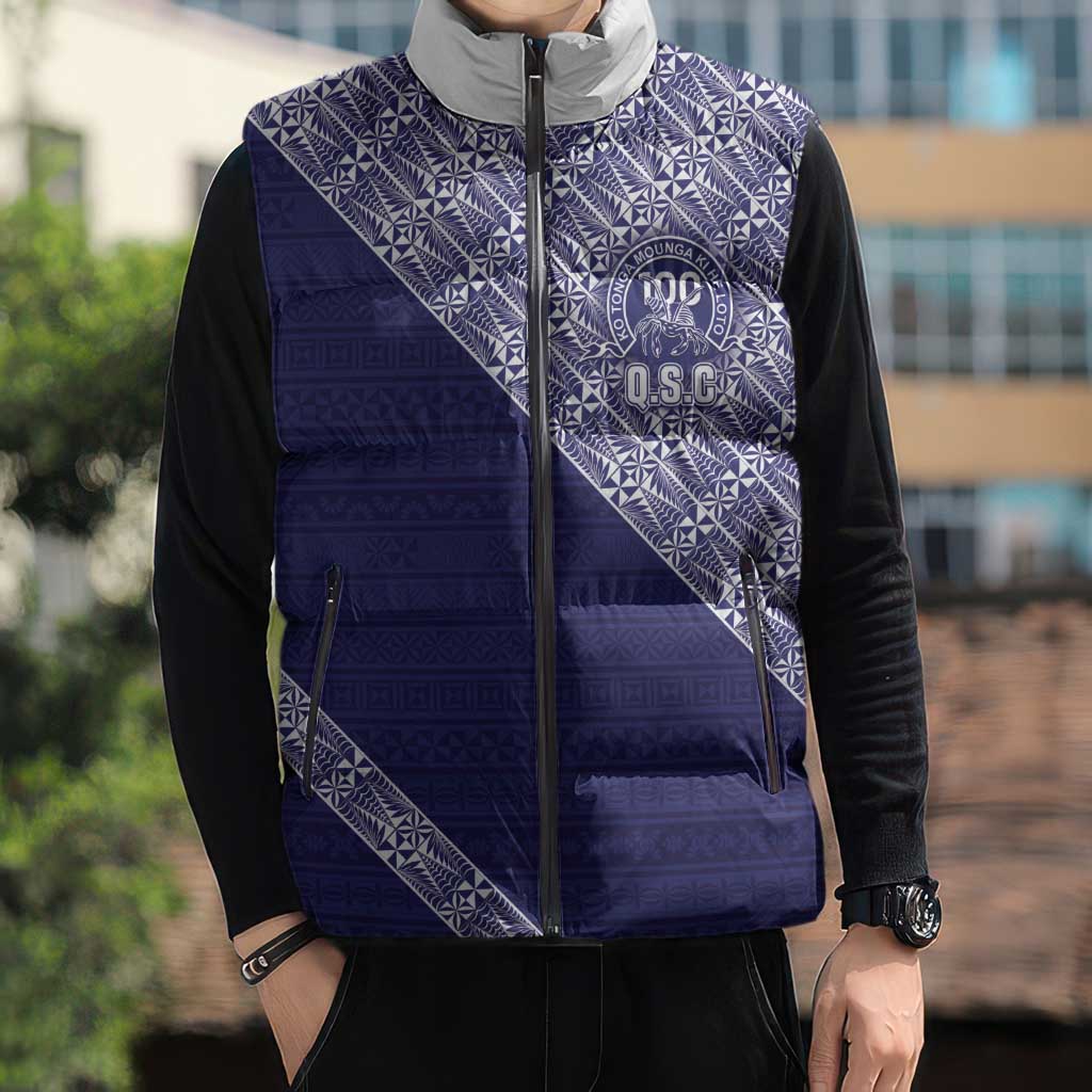 Tonga Queen Salote College Sleeveless Puffer Jacket 100 Years Anniversary Navy Color LT05 - Polynesian Pride