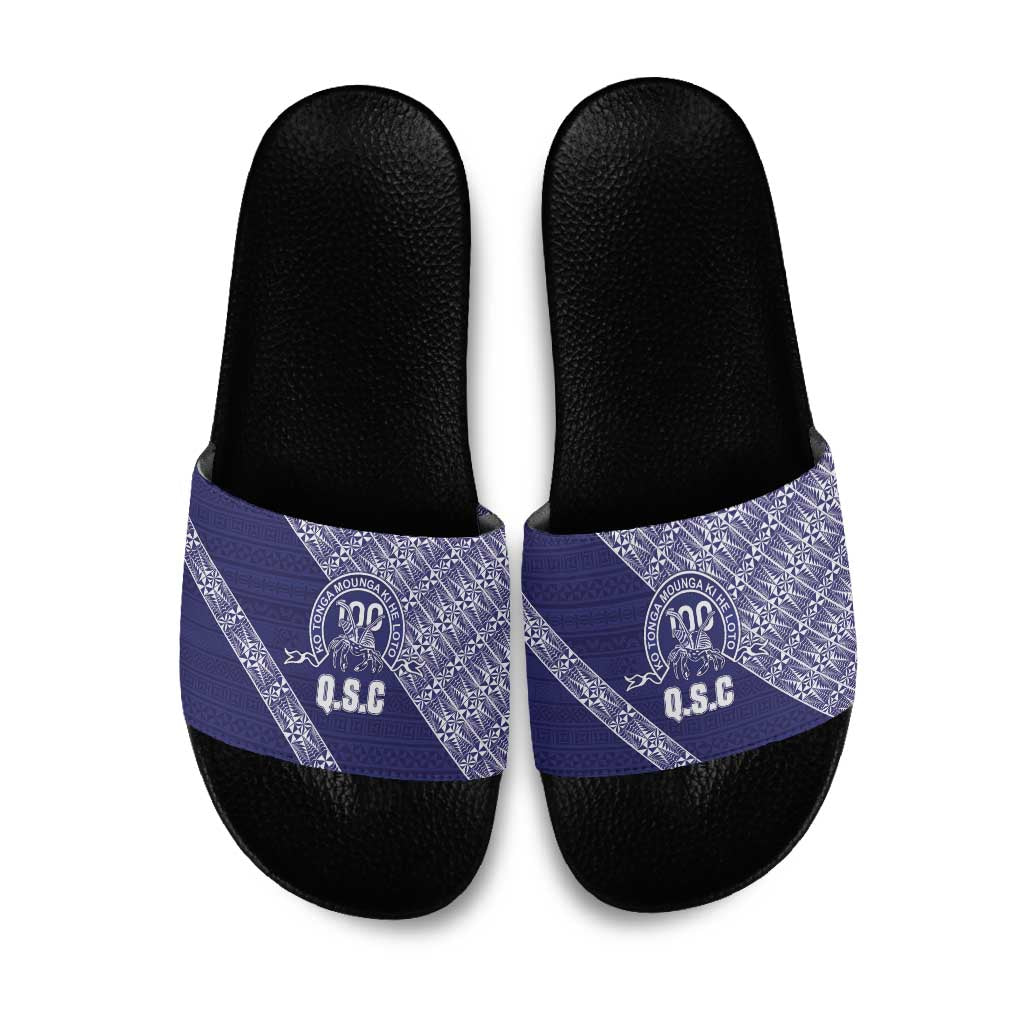 Tonga Queen Salote College Slide Sandals 100 Years Anniversary Navy Color