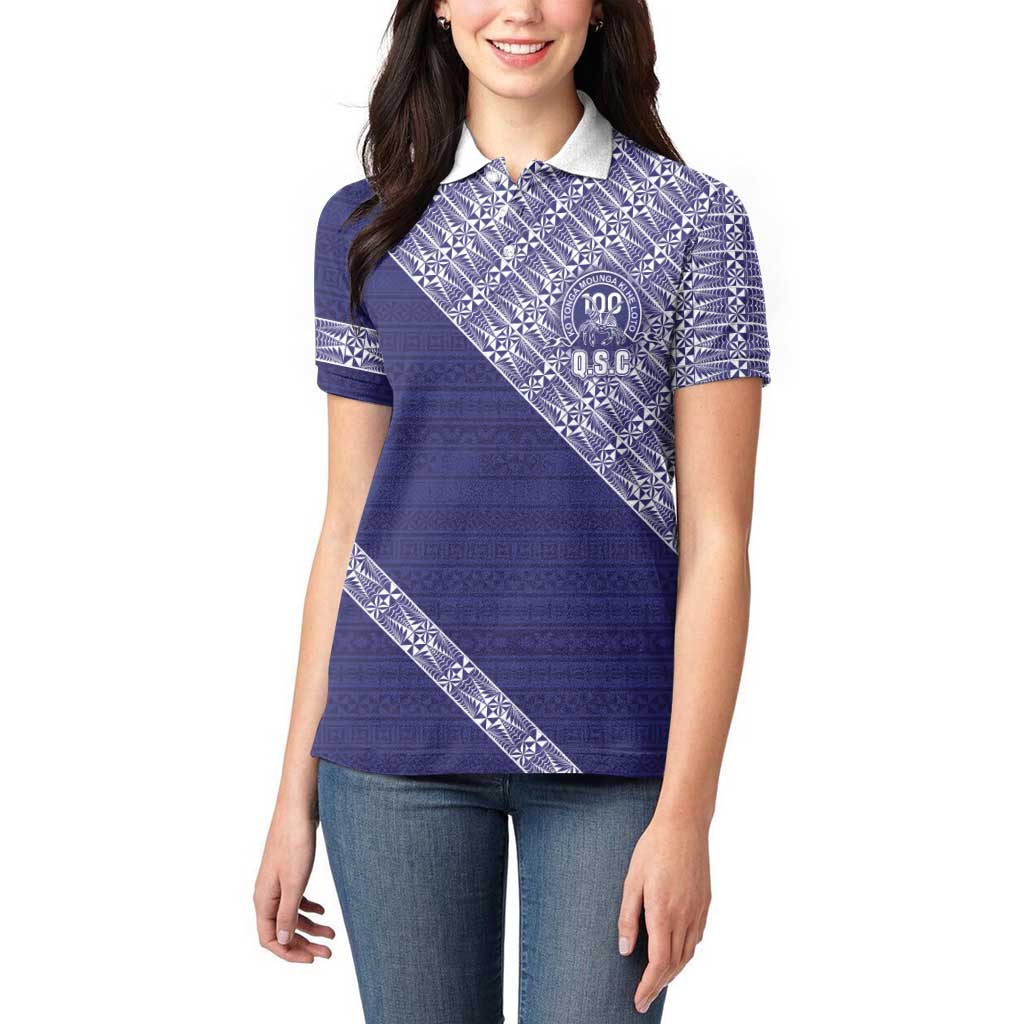 Tonga Queen Salote College Women Polo Shirt 100 Years Anniversary Navy Color LT05 - Polynesian Pride