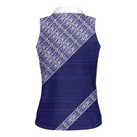 Tonga Queen Salote College Women Sleeveless Polo Shirt 100 Years Anniversary Navy Color LT05 - Polynesian Pride