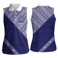 Tonga Queen Salote College Women Sleeveless Polo Shirt 100 Years Anniversary Navy Color LT05 - Polynesian Pride
