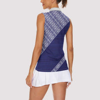 Tonga Queen Salote College Women Sleeveless Polo Shirt 100 Years Anniversary Navy Color LT05 - Polynesian Pride