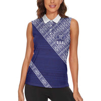 Tonga Queen Salote College Women Sleeveless Polo Shirt 100 Years Anniversary Navy Color LT05 - Polynesian Pride