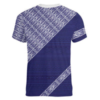 Tonga Queen Salote College Women V-Neck T-Shirt 100 Years Anniversary Navy Color LT05 - Polynesian Pride