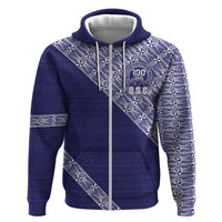 Tonga Queen Salote College Zip Hoodie 100 Years Anniversary Navy Color LT05 Zip Hoodie Navy - Polynesian Pride