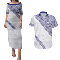 Tonga Queen Salote College Couples Matching Puletasi and Hawaiian Shirt 100 Years Anniversary White Color LT05 White - Polynesian Pride