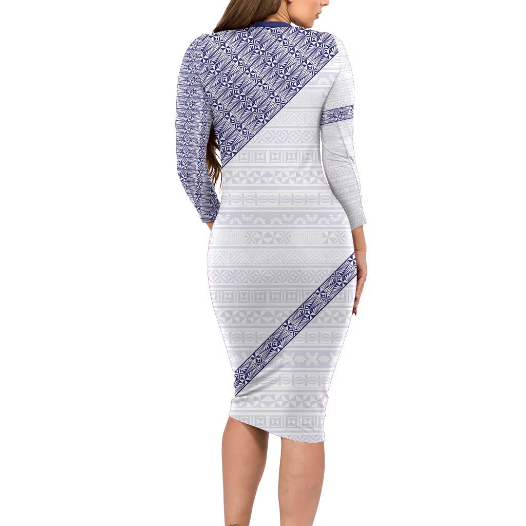 Tonga Queen Salote College Family Matching Long Sleeve Bodycon Dress and Hawaiian Shirt 100 Years Anniversary White Color LT05 - Polynesian Pride