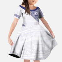 Tonga Queen Salote College Family Matching Puletasi and Hawaiian Shirt 100 Years Anniversary White Color LT05 Daughter's Dress White - Polynesian Pride