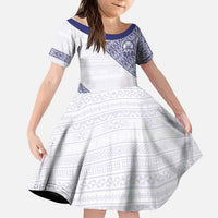 Tonga Queen Salote College Kid Short Sleeve Dress 100 Years Anniversary White Color LT05 KID White - Polynesian Pride