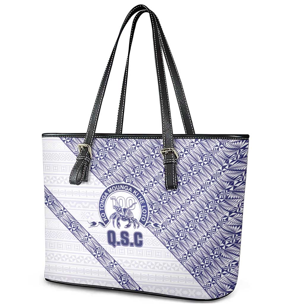 Tonga Queen Salote College Leather Tote Bag 100 Years Anniversary White Color