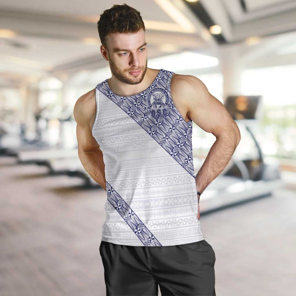 Tonga Queen Salote College Men Tank Top 100 Years Anniversary White Color LT05 White - Polynesian Pride
