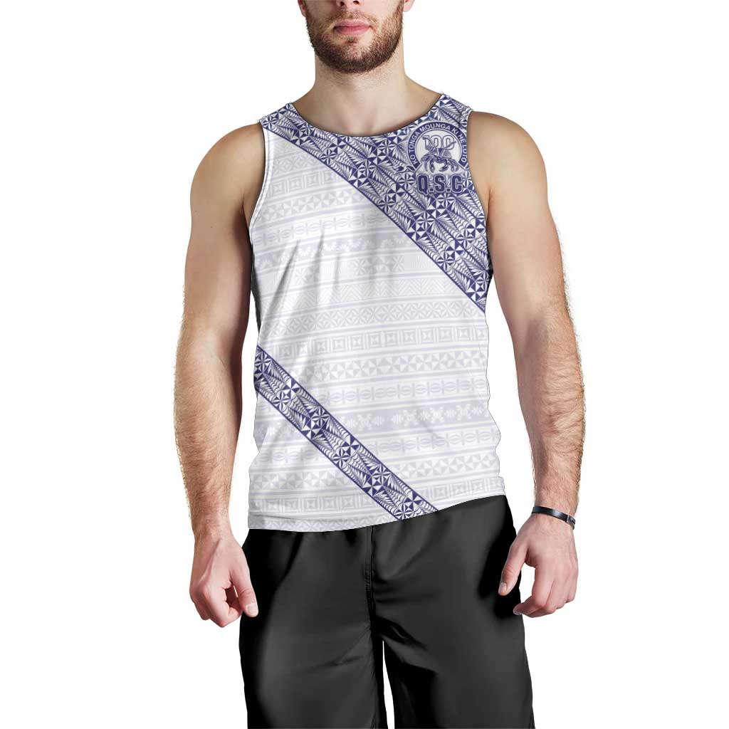 Tonga Queen Salote College Men Tank Top 100 Years Anniversary White Color LT05 - Polynesian Pride