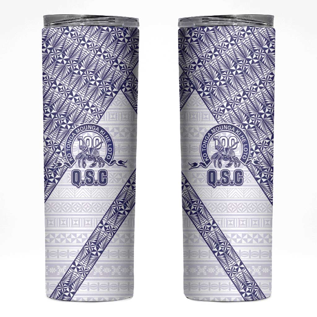 Tonga Queen Salote College Skinny Tumbler 100 Years Anniversary White Color LT05 White - Polynesian Pride