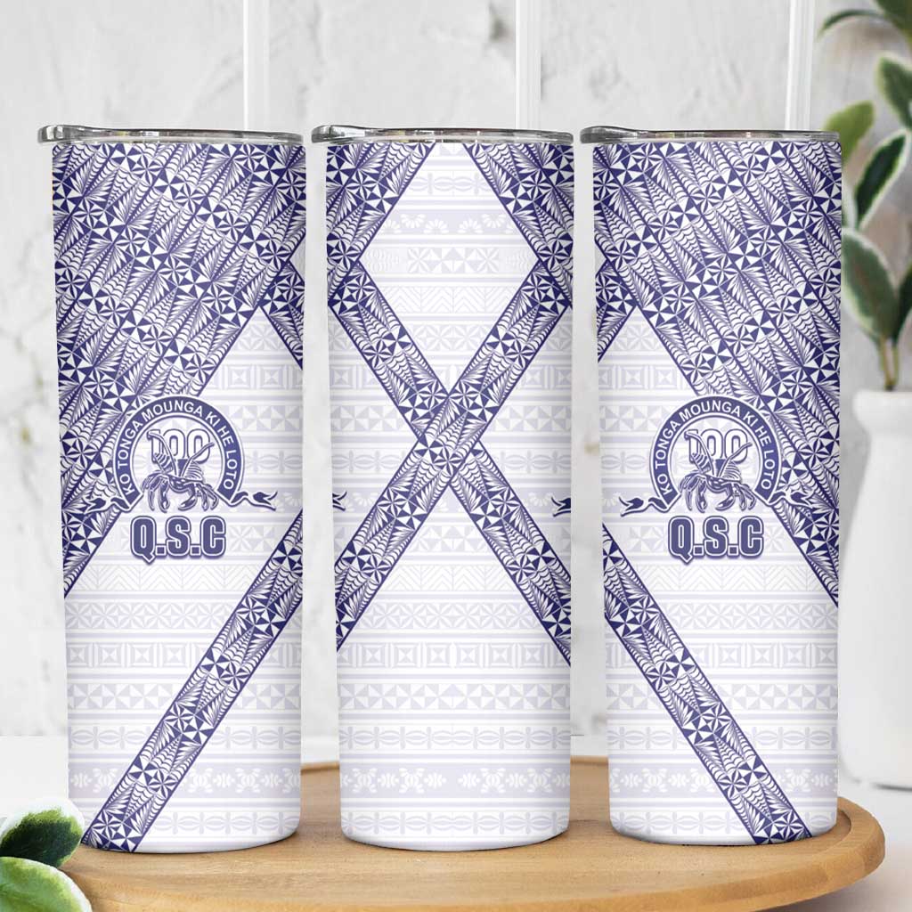 Tonga Queen Salote College Skinny Tumbler 100 Years Anniversary White Color LT05 - Polynesian Pride
