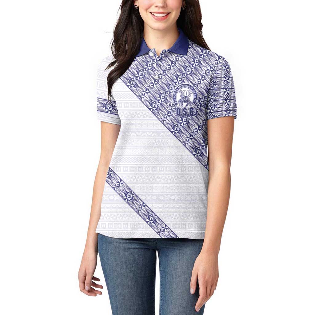 Tonga Queen Salote College Women Polo Shirt 100 Years Anniversary White Color LT05 - Polynesian Pride