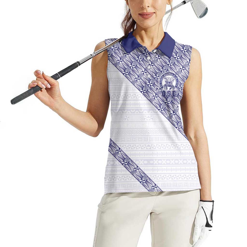 Tonga Queen Salote College Women Sleeveless Polo Shirt 100 Years Anniversary White Color LT05 - Polynesian Pride