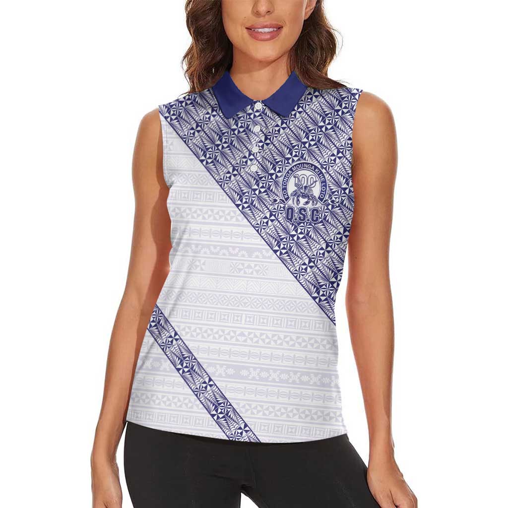 Tonga Queen Salote College Women Sleeveless Polo Shirt 100 Years Anniversary White Color LT05 - Polynesian Pride