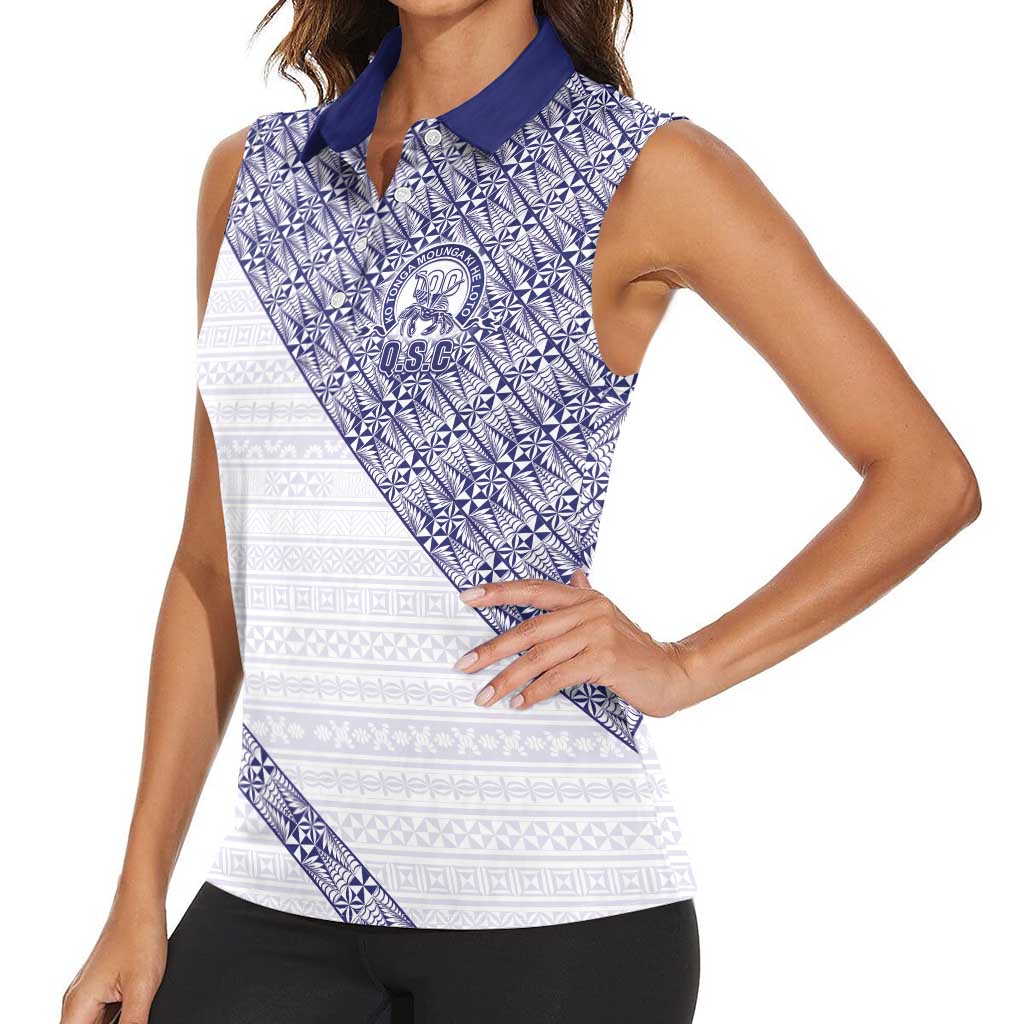 Tonga Queen Salote College Women Sleeveless Polo Shirt 100 Years Anniversary White Color LT05 - Polynesian Pride