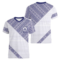 Tonga Queen Salote College Women V-Neck T-Shirt 100 Years Anniversary White Color LT05 - Polynesian Pride