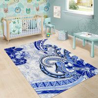 Polynesia Paisley Area Rug Mix Navy Polynesian Pattern