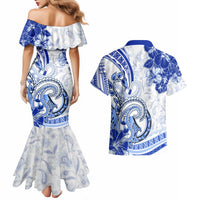 Polynesia Paisley Couples Matching Mermaid Dress and Hawaiian Shirt Mix Navy Polynesian Pattern LT05 - Polynesian Pride