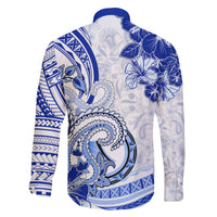 Polynesia Paisley Family Matching Tank Maxi Dress and Hawaiian Shirt Mix Navy Polynesian Pattern LT05 - Polynesian Pride
