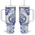 Polynesia Paisley Tumbler With Handle Mix Navy Polynesian Pattern