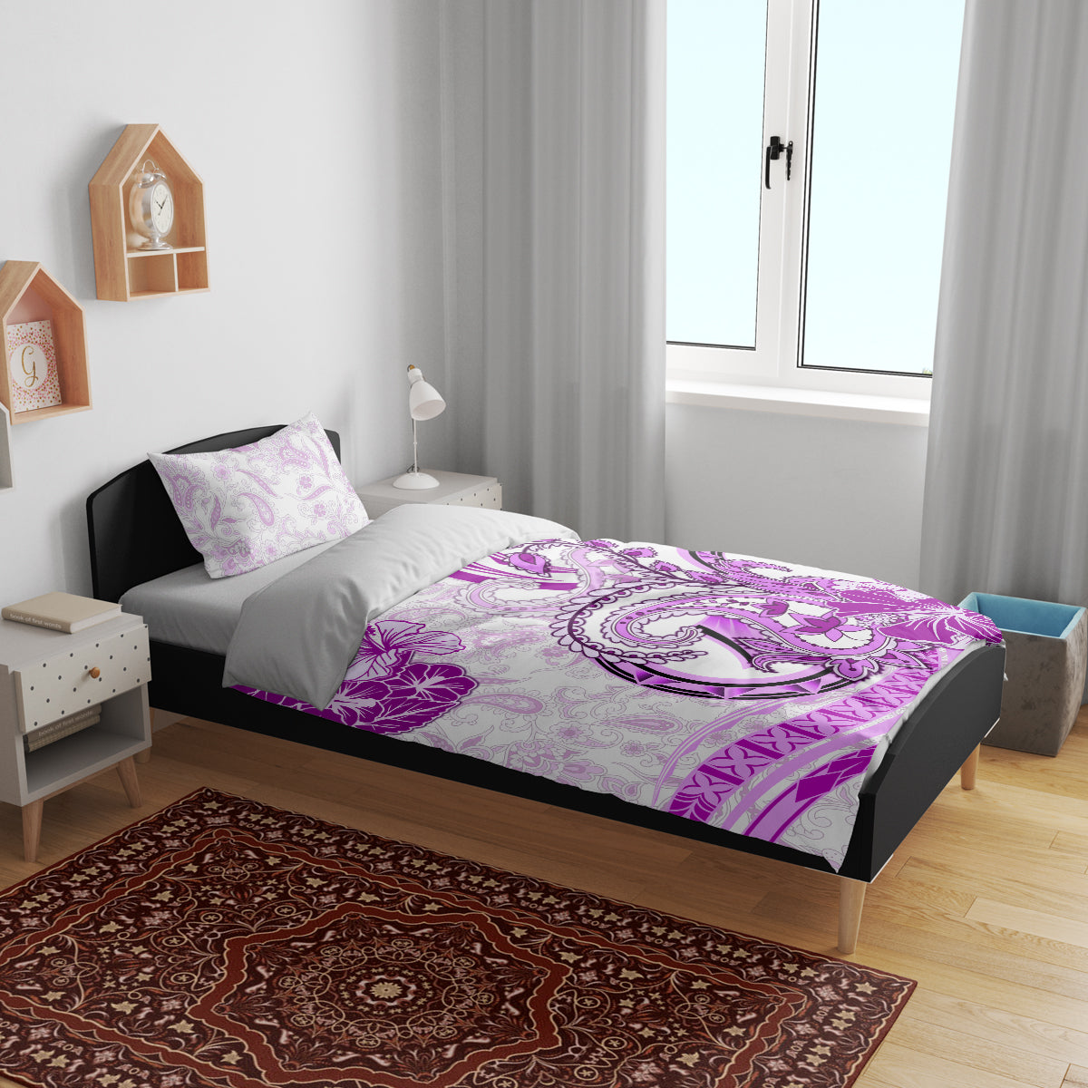 Polynesia Paisley Bedding Set Mix Pink Polynesian Pattern