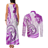 Polynesia Paisley Couples Matching Tank Maxi Dress and Long Sleeve Button Shirt Mix Pink Polynesian Pattern LT05 - Polynesian Pride