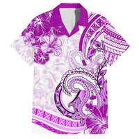 Polynesia Paisley Family Matching Short Sleeve Bodycon Dress and Hawaiian Shirt Mix Pink Polynesian Pattern LT05 Dad's Shirt - Short Sleeve Pink - Polynesian Pride