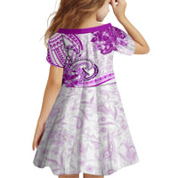 Polynesia Paisley Kid Short Sleeve Dress Mix Pink Polynesian Pattern LT05 - Polynesian Pride