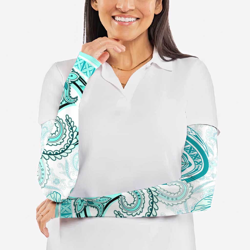 Polynesia Paisley Arm Sleeves Mix Teal Polynesian Pattern - Polynesian Pride