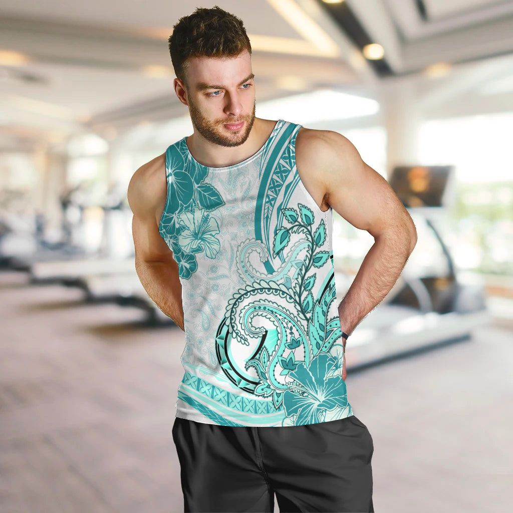 Polynesia Paisley Men Tank Top Mix Teal Polynesian Pattern LT05 Teal - Polynesian Pride