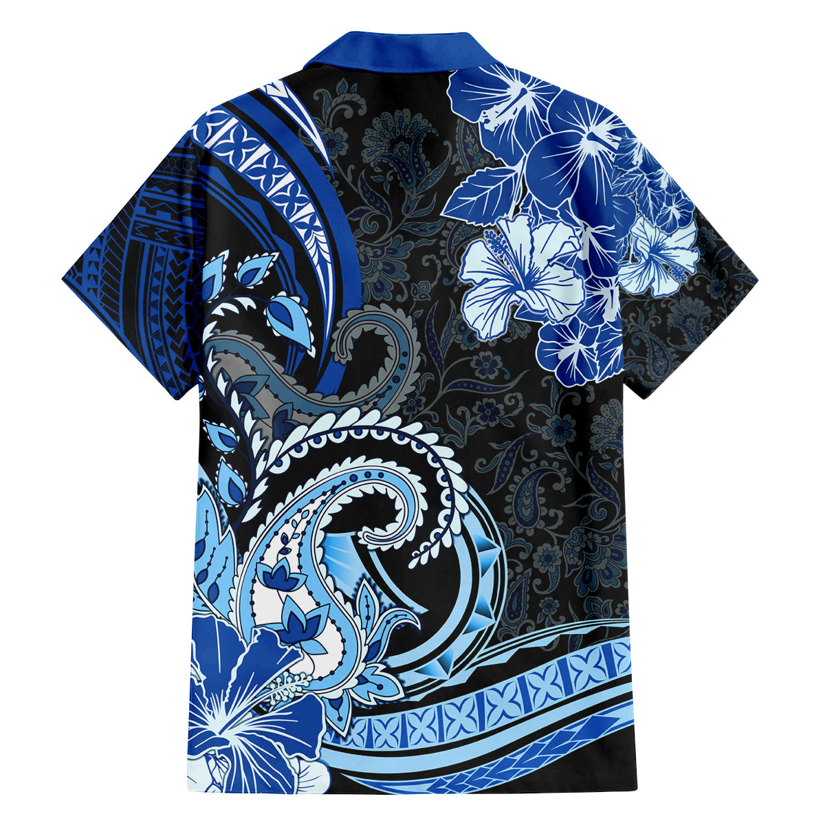 Polynesia Paisley Family Matching Off Shoulder Maxi Dress and Hawaiian Shirt Mix Blue Polynesian Pattern LT05 - Polynesian Pride
